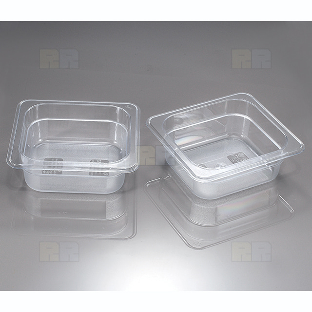 투명한 사각 플라스틱 그릇 (밧드형) 2개1조