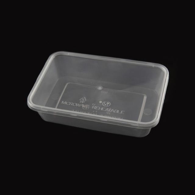 투명한 사각 플라스틱 그릇 2개1조 (내열용기)